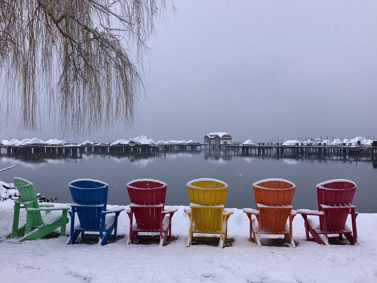 A colourful view from Kelowna on Saturday morning.