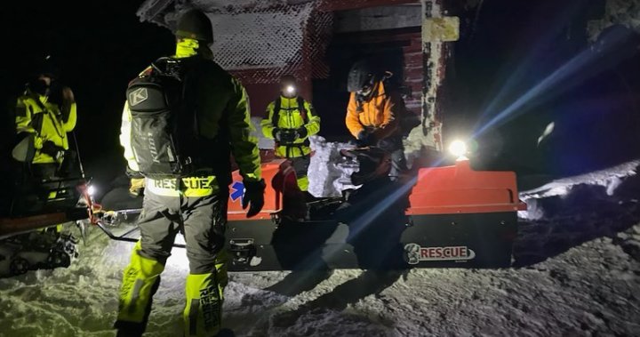 Injured snowmobiler rescued near Hunters Range
