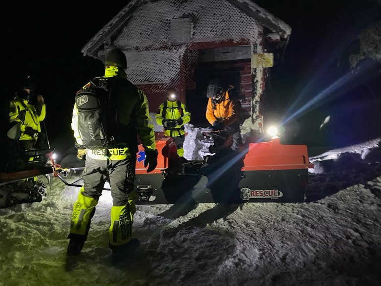 The Vernon Search and Rescue team rescue injured snowmobiler near Hunters Range sledding area.