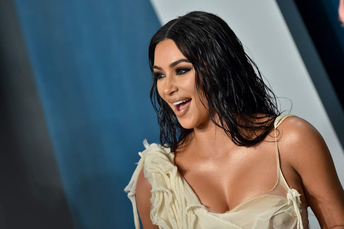 Kim Kardashian at the 2020 Vanity Fair Oscar party hosted By Radhika Jones