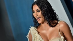 Kim Kardashian at the 2020 Vanity Fair Oscar party hosted By Radhika Jones
