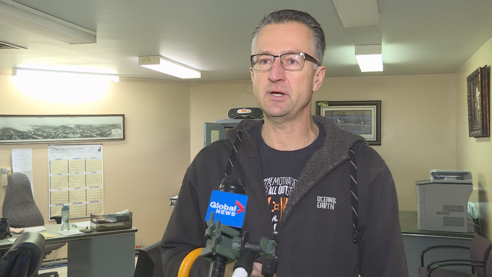 Scott Anderson is the manager at Winnipeg Livestock Sales Ltd. and was the ring man Friday afternoon, where a young girl’s fundraising idea helped raise over $40,000 for cancer care.