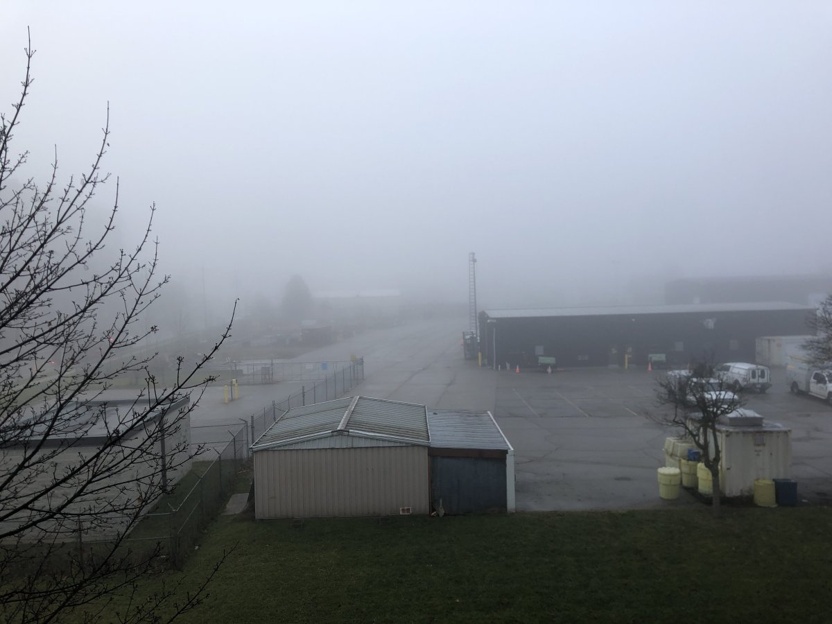 London, Ont., fog causing near-zero visibility. Dec. 31, 2021.
