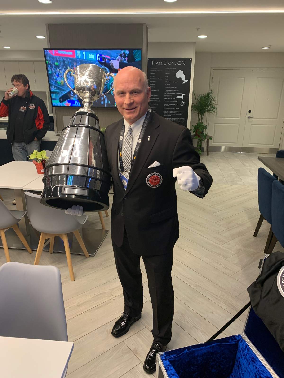 Keeper of the Grey Cup Jeff McWhinney.