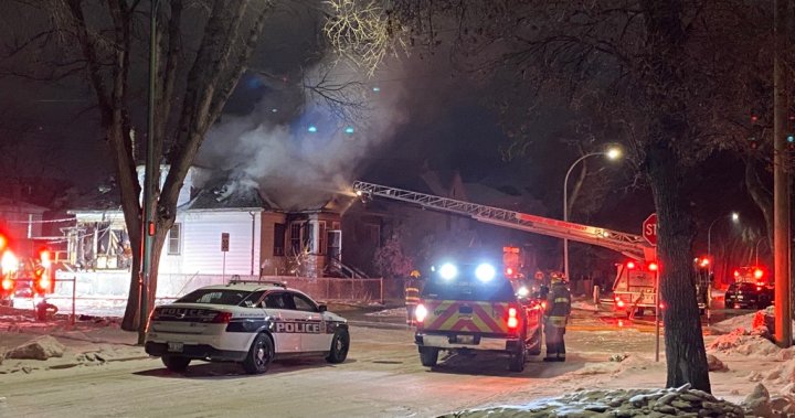 Winnipeg fire crews battle house fire on College