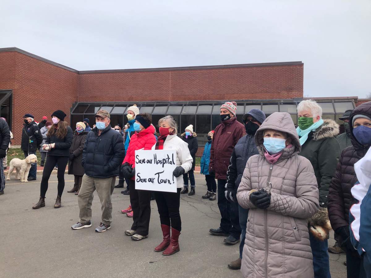 Those at the rally are calling for Horizon Health to restore all services at the hospital.