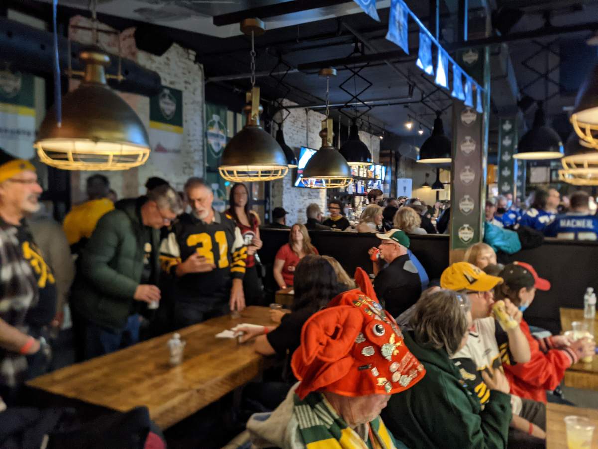 CFL fans in a plethora of team colours celebrate Grey Cup Week Thursday night in Hamilton.