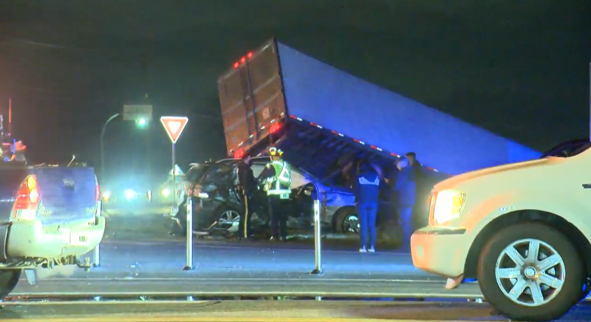 Two drivers suffer minor injuries after tractor trailer crushes