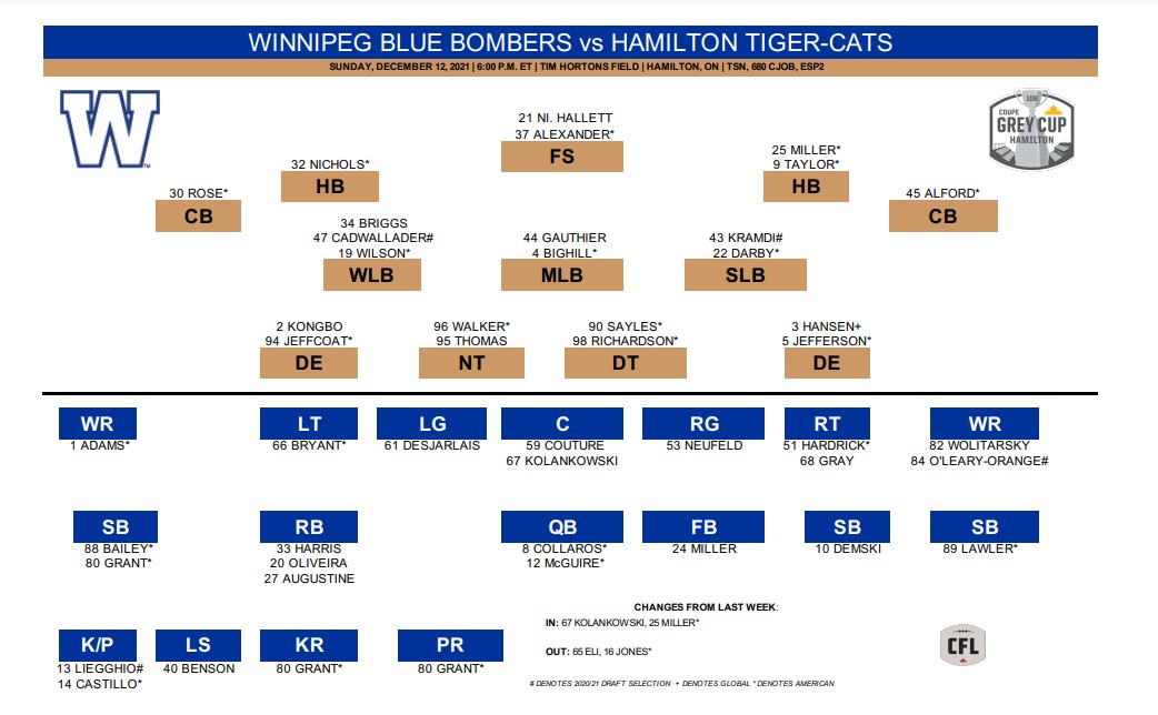 Grey Cup rematch: Tiger-Cats seek redemption vs. Blue Bombers - image