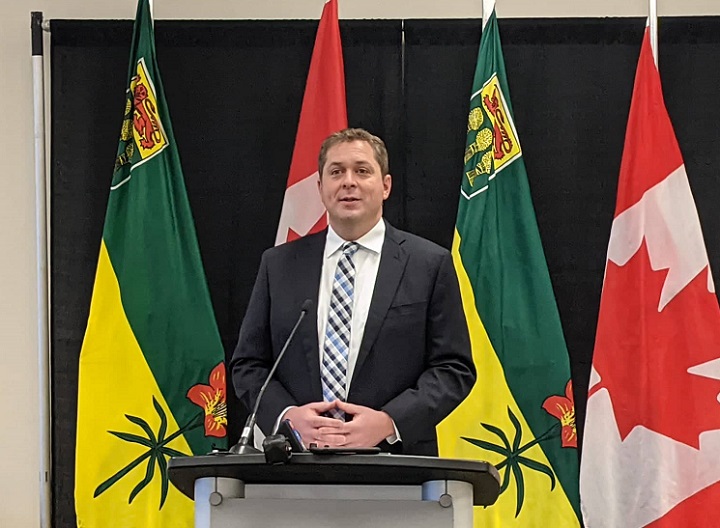 Andrew Scheer spoke on behalf of all Saskatchewan Conservative MPs during a media availability on Monday afternoon in Regina regarding Section 24 of the Saskatchewan Act.