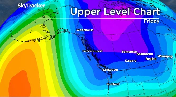 A look at the ridge of high pressure across the province.
