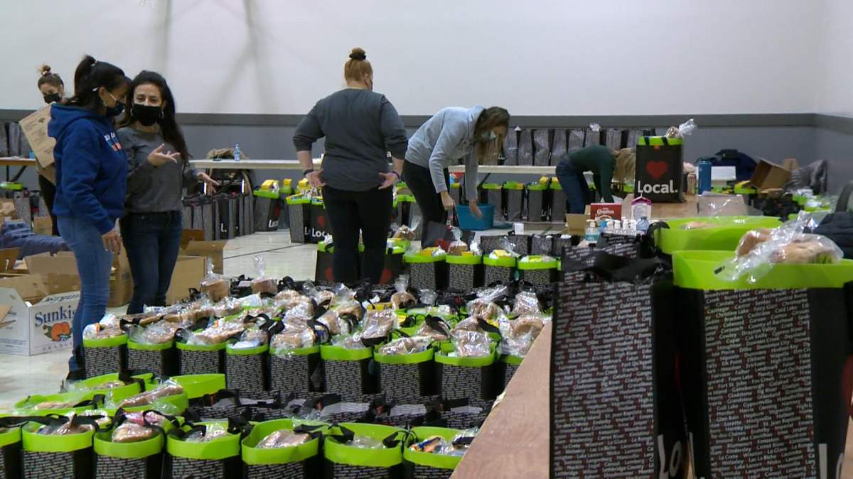 Over 750 cheer crates were packed to be distributed to families of Saskatoon Public Schools all across the city.