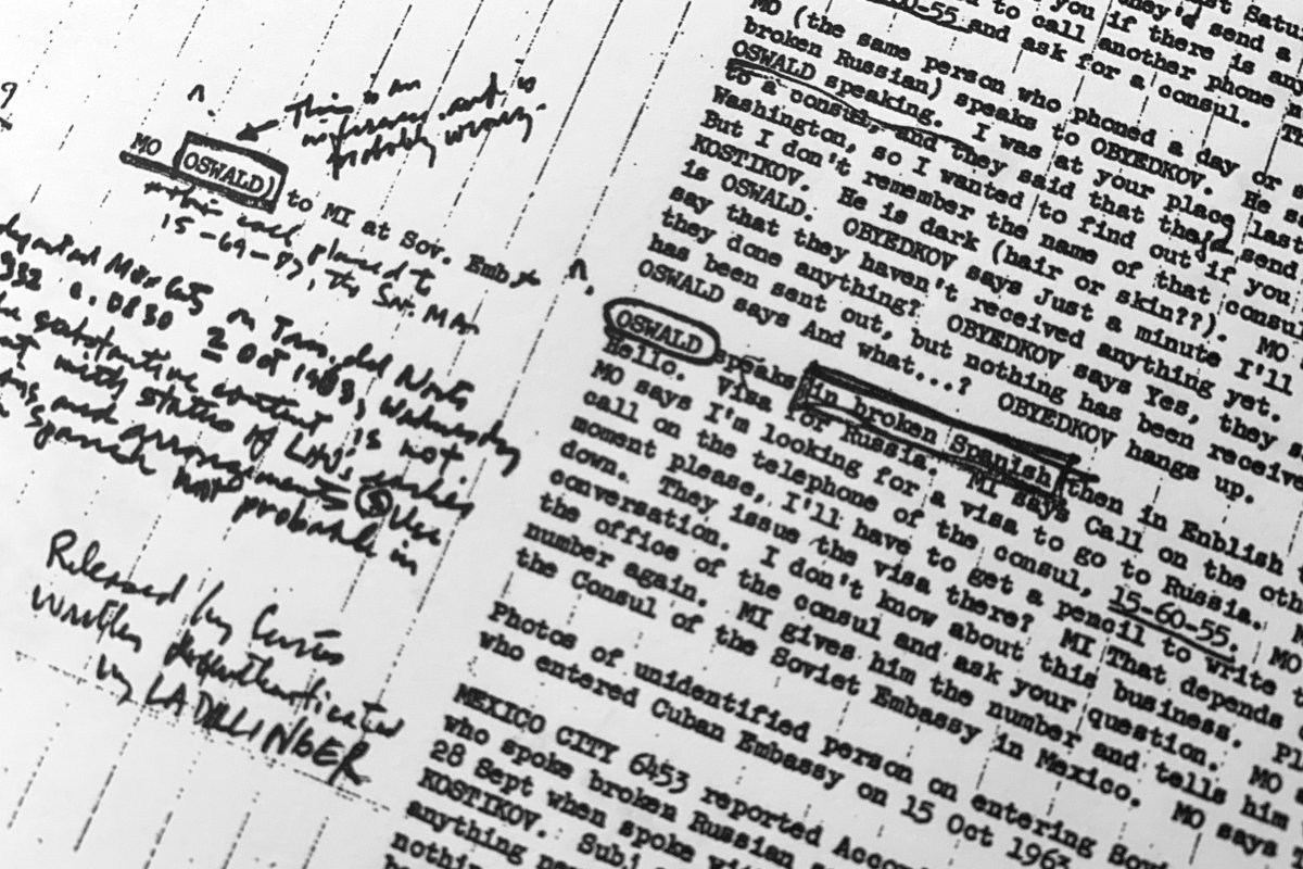Declassified documents regarding JFK and Lee Harvey Oswald