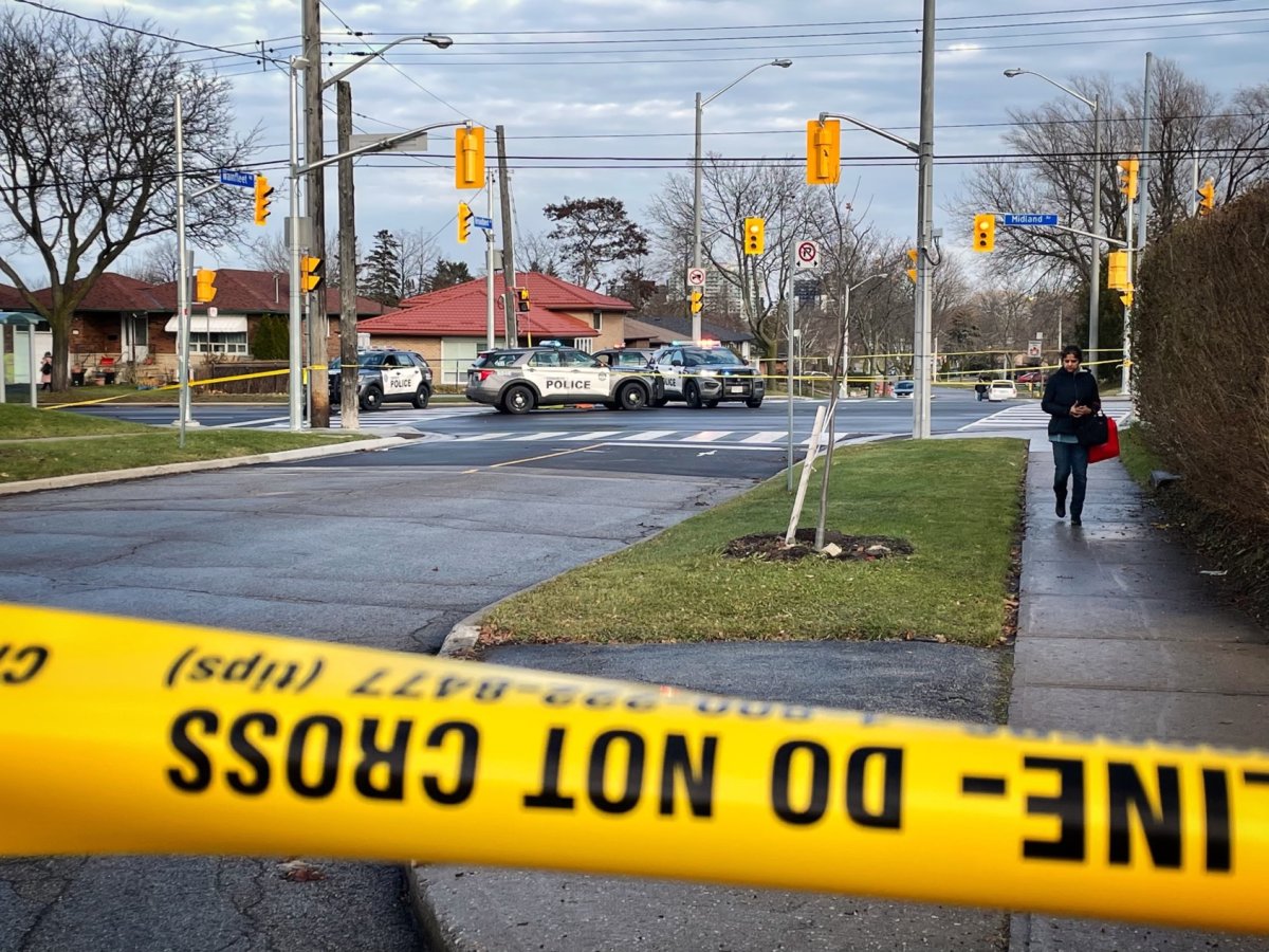 A pedestrian was struck and killed by a vehicle at Midland and Broadbent Avenues in Scarborough Saturday morning. 