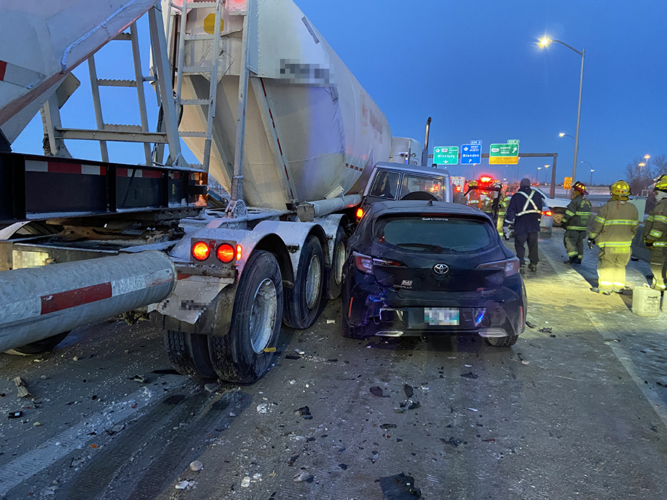 RCMP attended to this multi-vehicle highway crash Tuesday morning.
