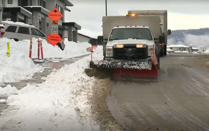 The City of Kelowna has implemented a street parking ban on snow routes until further notice. 