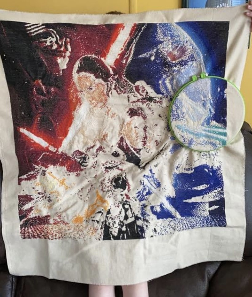 “I’ve been working on a cross stitch project of a Star Wars poster.” — Natalie Allain, Ste-Marie-de-Kent, N.B.