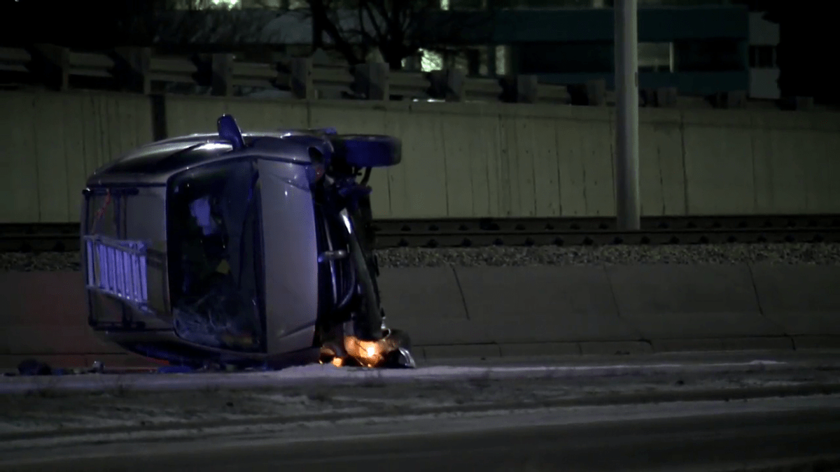 A cyclist was injured after a van hit him in Calgary on Saturday, Dec. 11, 2021.