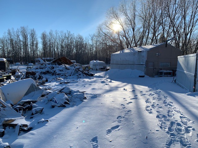 Damage from a house fire in Strathcona County, Alta., on Wednesday, Jan. 19, 2022.