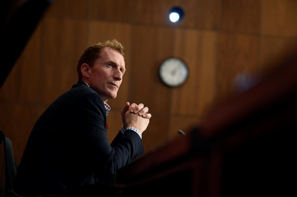 Minister of Crown-Indigenous Relations Marc Miller participates in a news conference regarding the order from the Canadian Human Rights Tribunal to compensate Indigenous children and their families, in Ottawa, on Friday, Oct. 29, 2021. THE CANADIAN PRESS/Justin Tang.