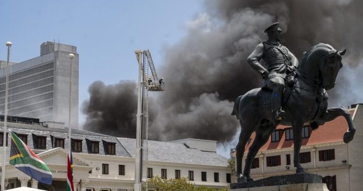 ‘Sad day for democracy’: Major fire engulfs South African Parliament building