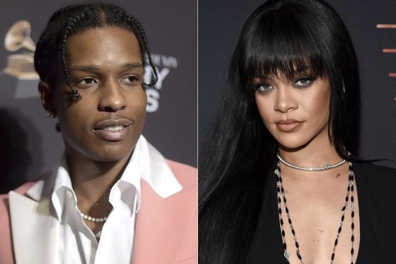 An split image of A$AP Rocky and Rihanna