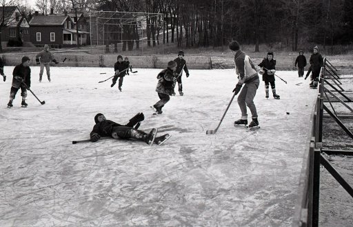 An outdoor rink on Armour Road in Peterborough, Ont. in the 1960s. Photo Courtesy: Trent Valley Archives.