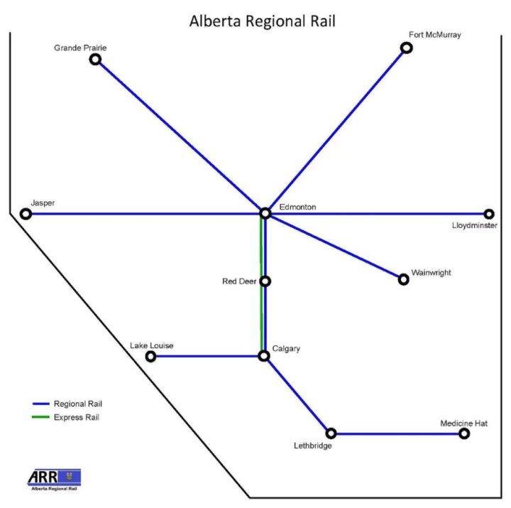 Alberta Regional Rail Proposes Passenger Train Line Across Province