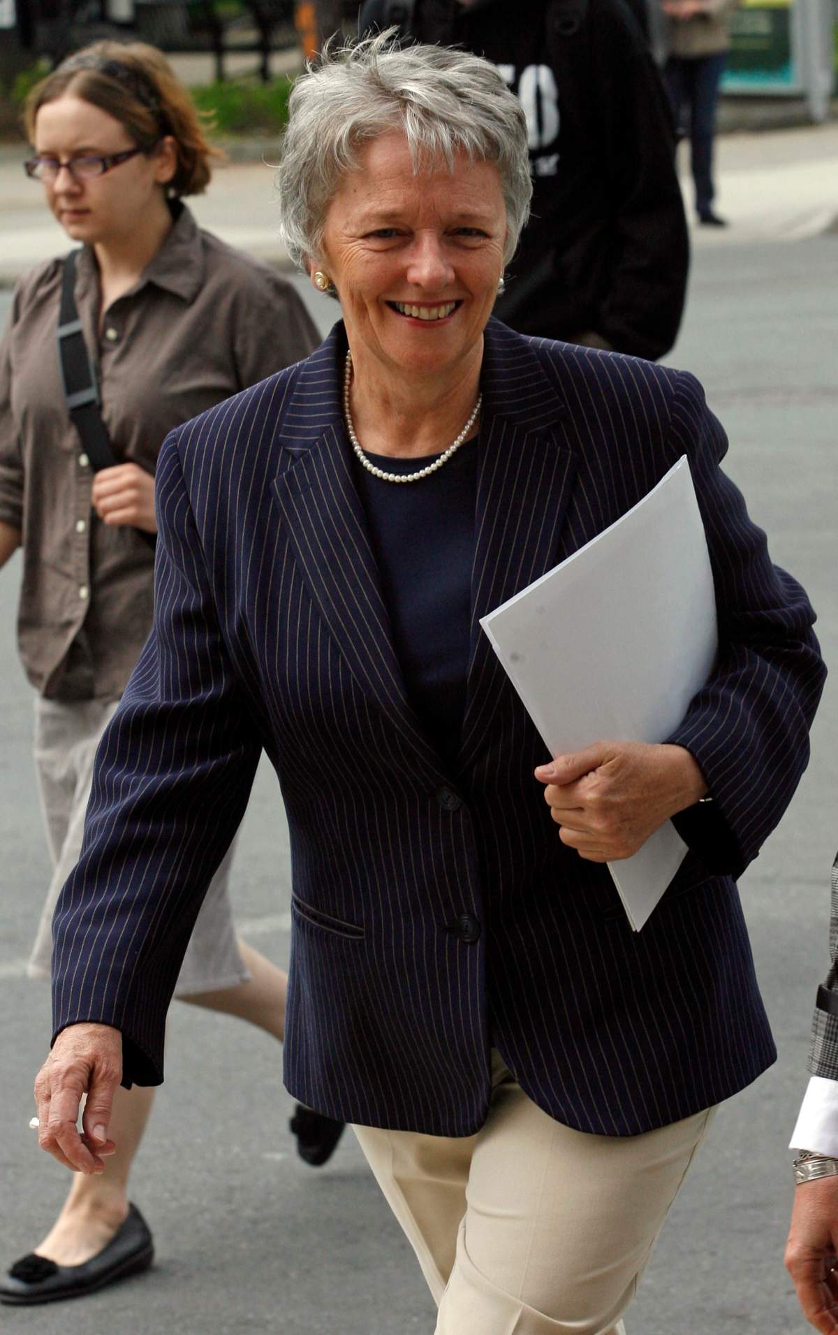 MP Alexa McDonough walks toward a press conference in Halifax on Monday, June 2, 2008. McDonough announced her retirement from politics after 29 years with the NDP. (Peter Parsons/staff)