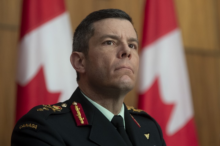 Major General Dany Fortin listens to a question during a news conference Tuesday January 5, 2021 in Ottawa. 