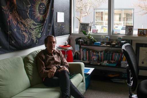 Carl Hofbauer, a counsellor at a Langley, B.C., fine arts school, in his office.