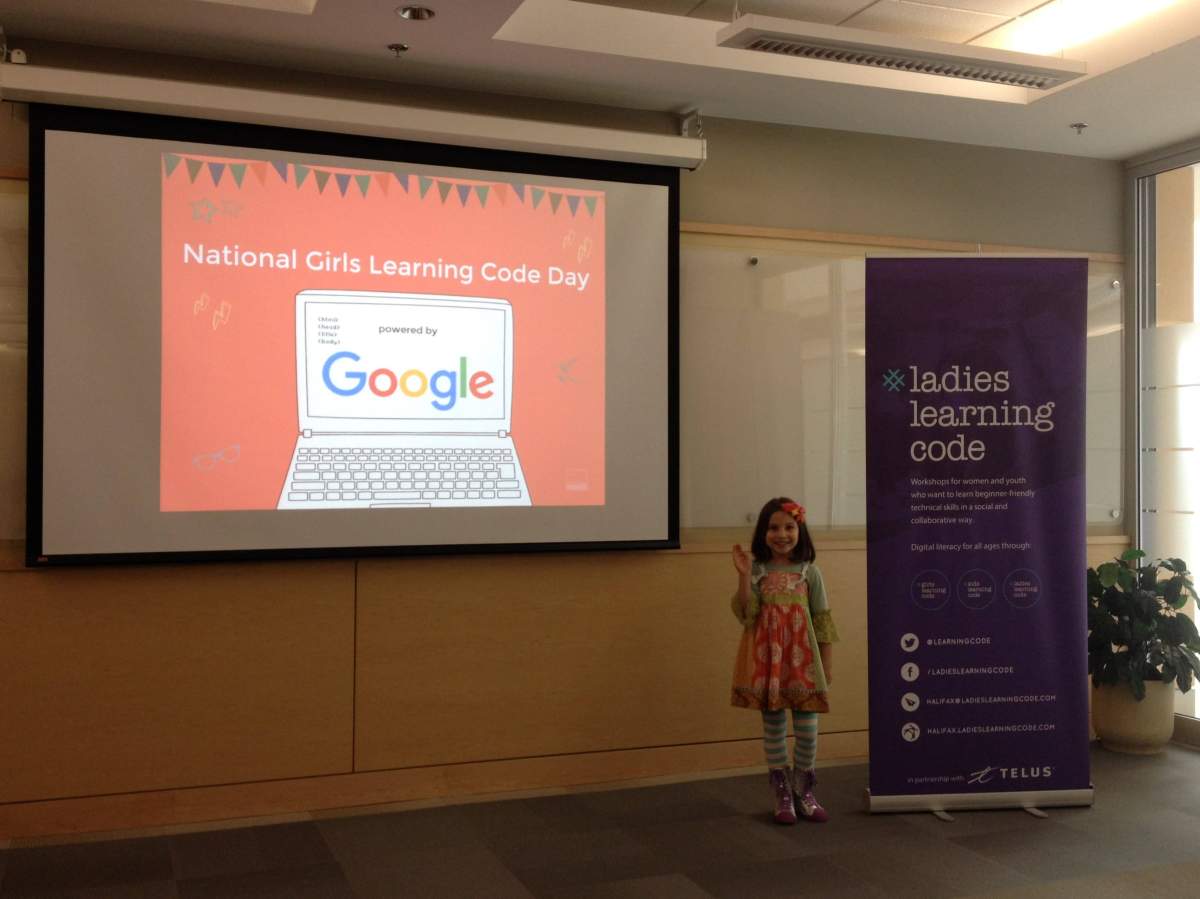 A young Maria Mihai is seen at a “Ladies Learning Code” conference in an undated photo.