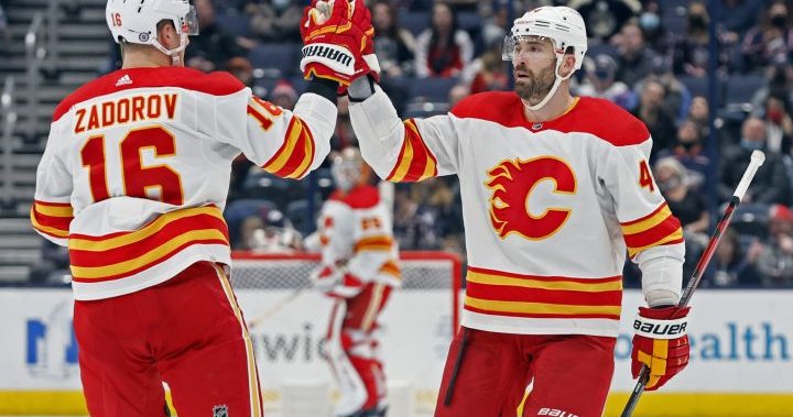 Flames blast Blue Jackets with 62 shots on goal during 6-0 win