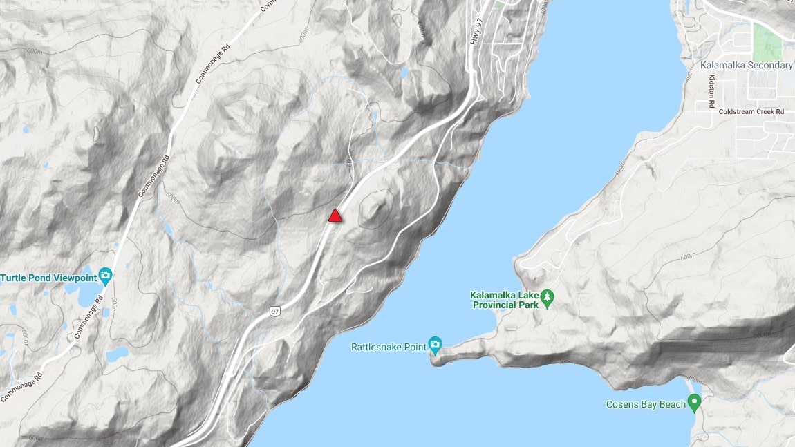 According to Drive BC, a vehicle incident along Highway 97 has closed traffic in both directions near Coldstream.