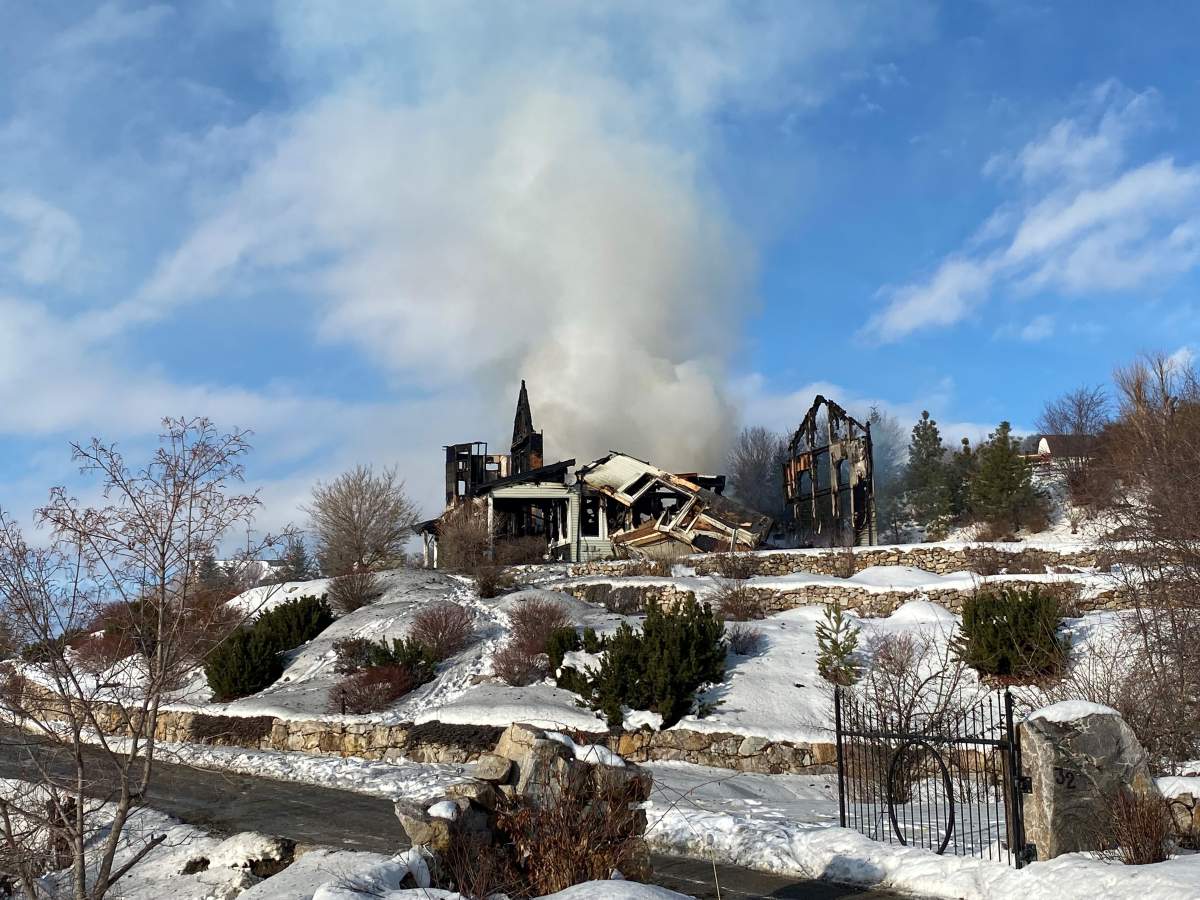 A view of the destruction on Saturday.