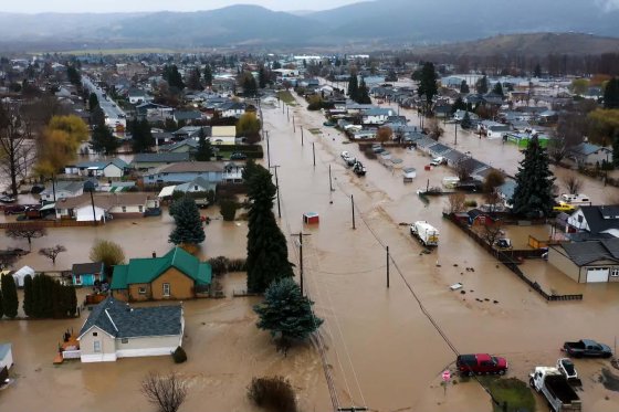 Drone photo of the Nov. 15 flood in Merritt B.C.