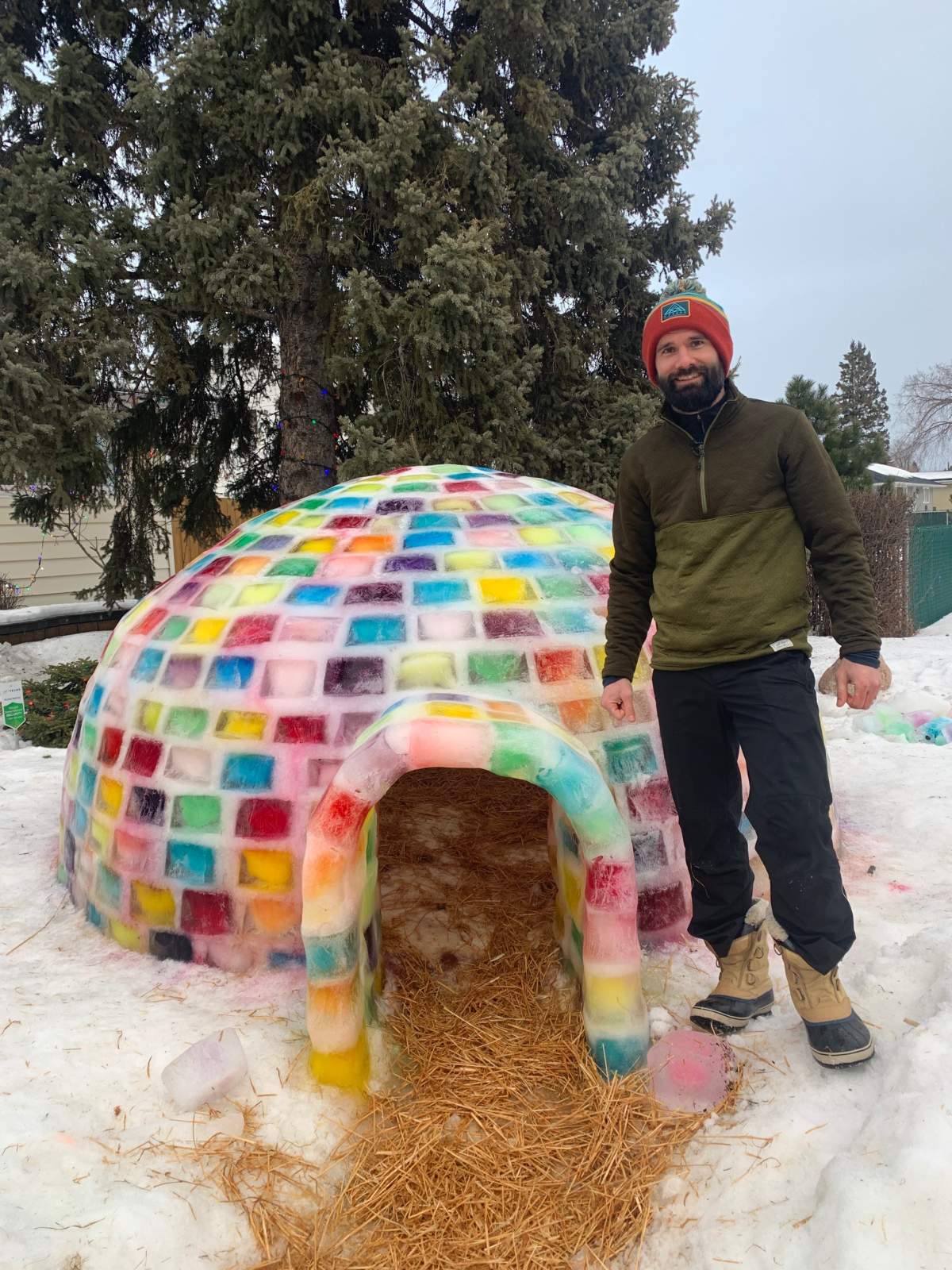 Tyler Gamblin is sleeping in a homemade igloo for three nights to raise money for the MS Society of Canada.