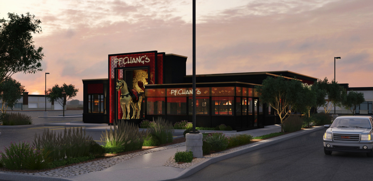 A rendering of the P.F. Chang's restaurant opening at 6303 Currents Drive NW in southwest Edmonton's Windermere area.