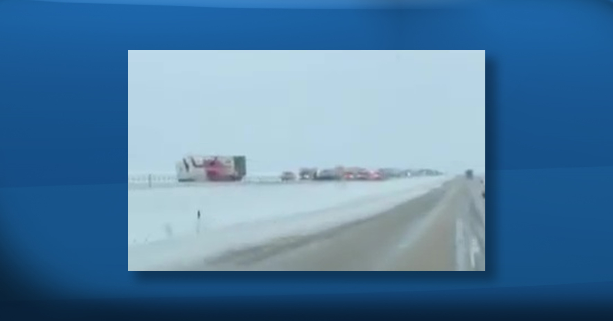 A collision occurred between a semi-tractor trailer and a car on the QEII, just south of Highway 611 in the southbound lanes, on Wednesday, January 26, 2022.