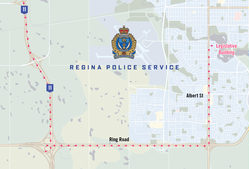 Regina trucker convoy traffic plan