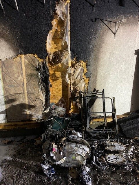 The fire investigator conducted a scene examination and deemed the fire accidental from the portable heater being too close to combustible material.
