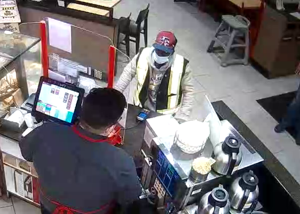 West Shore RCMP is seeking help identifying a man who allegedly threw a cup of coffee at a Tim Hortons employee in Langford, B.C. on Jan. 13, 20222.