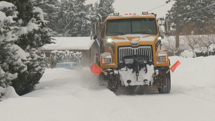 FILE. Snow plow drivers were hard at work in West Kelowna, Thursday afternoon.