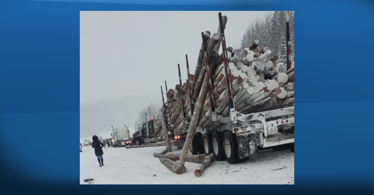 RCMP said a multi-vehicle crash took place on Highway 43 near Fox Creek, Alta. on Jan 3, 2022.