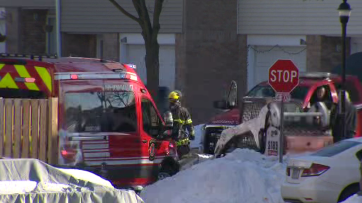 Emergency crews at the scene of a fatal fire in Brampton on Thursday.