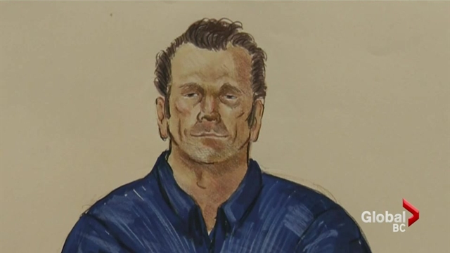 A courtroom sketch of Cory Vallee.