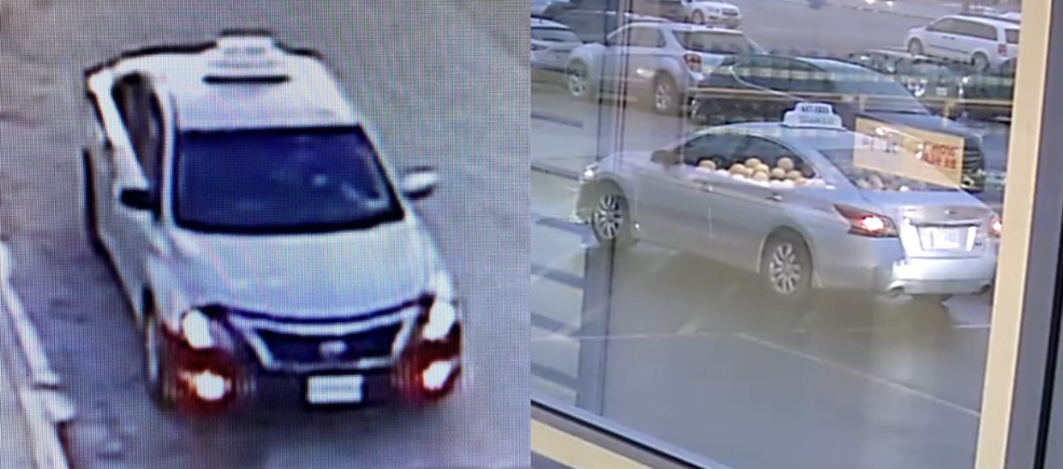 The suspect vehicle police say is involved in the taxi scam.