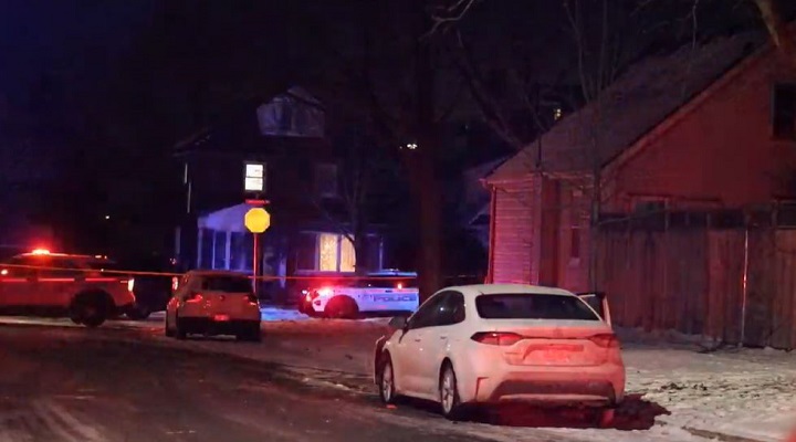 Police at the scene of the incident in Oshawa on Jan. 3, 2022. Two people have been arrested in connection to the homicide investigation.