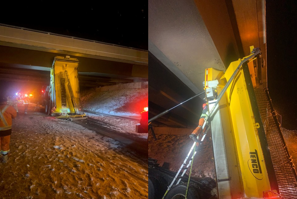 No injuries after snow removal vehicle strikes 402 overpass near Sarnia: OPP - image
