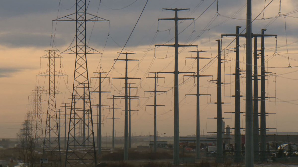 Power lines are pictured near Calgary in this file photo.